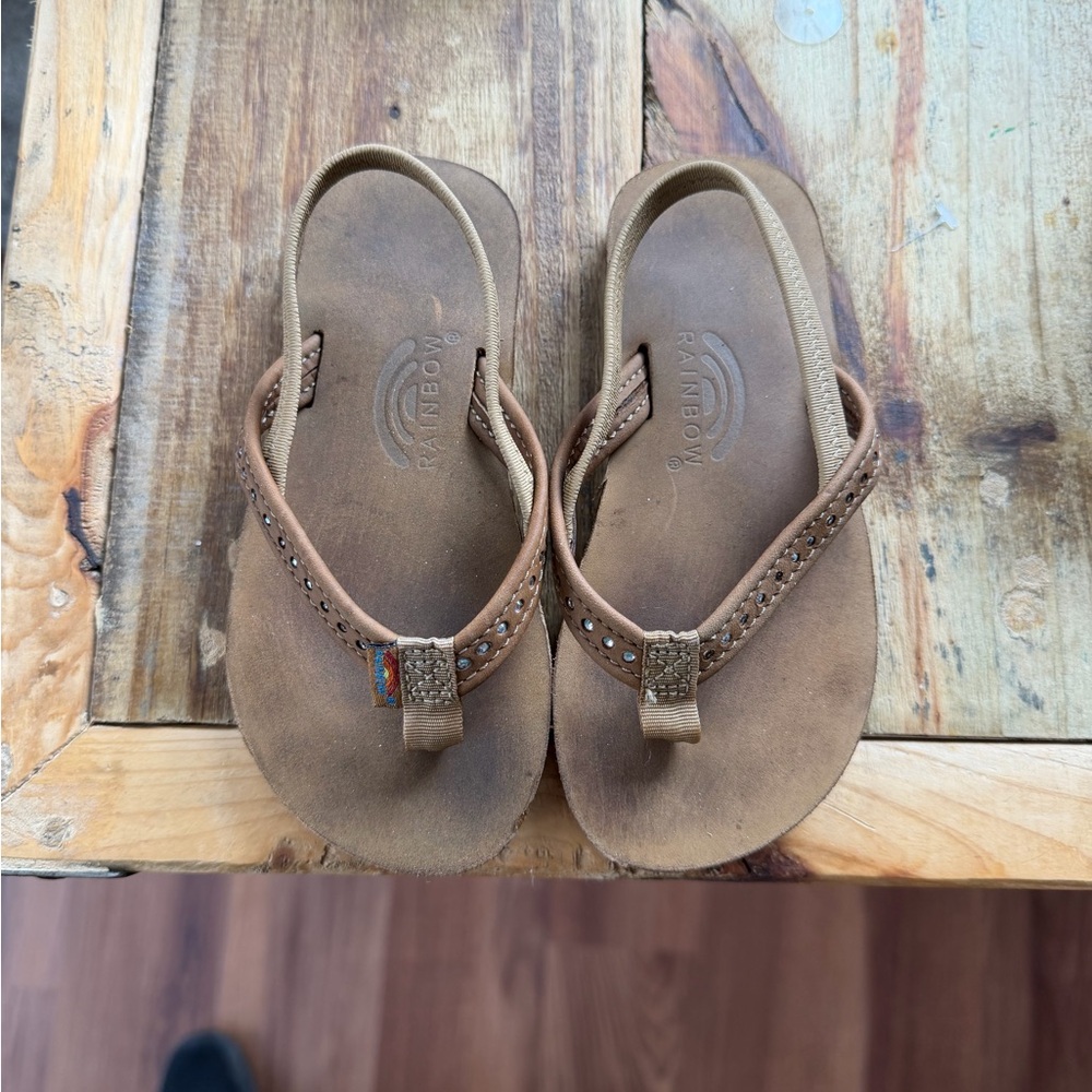 Rainbow Tan Leather Sandals